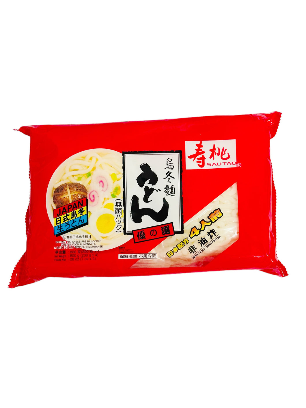 ST Japanese Style Wudong Noodles 寿桃日式乌冬面单包装200g*4