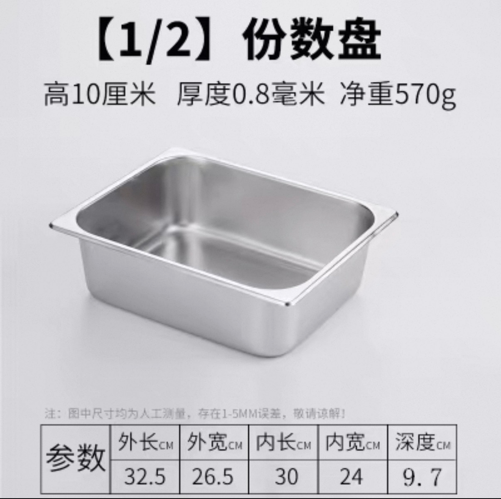 [10CM1/2] 10cm 1/2 S/Steel Container Cover 份数盆