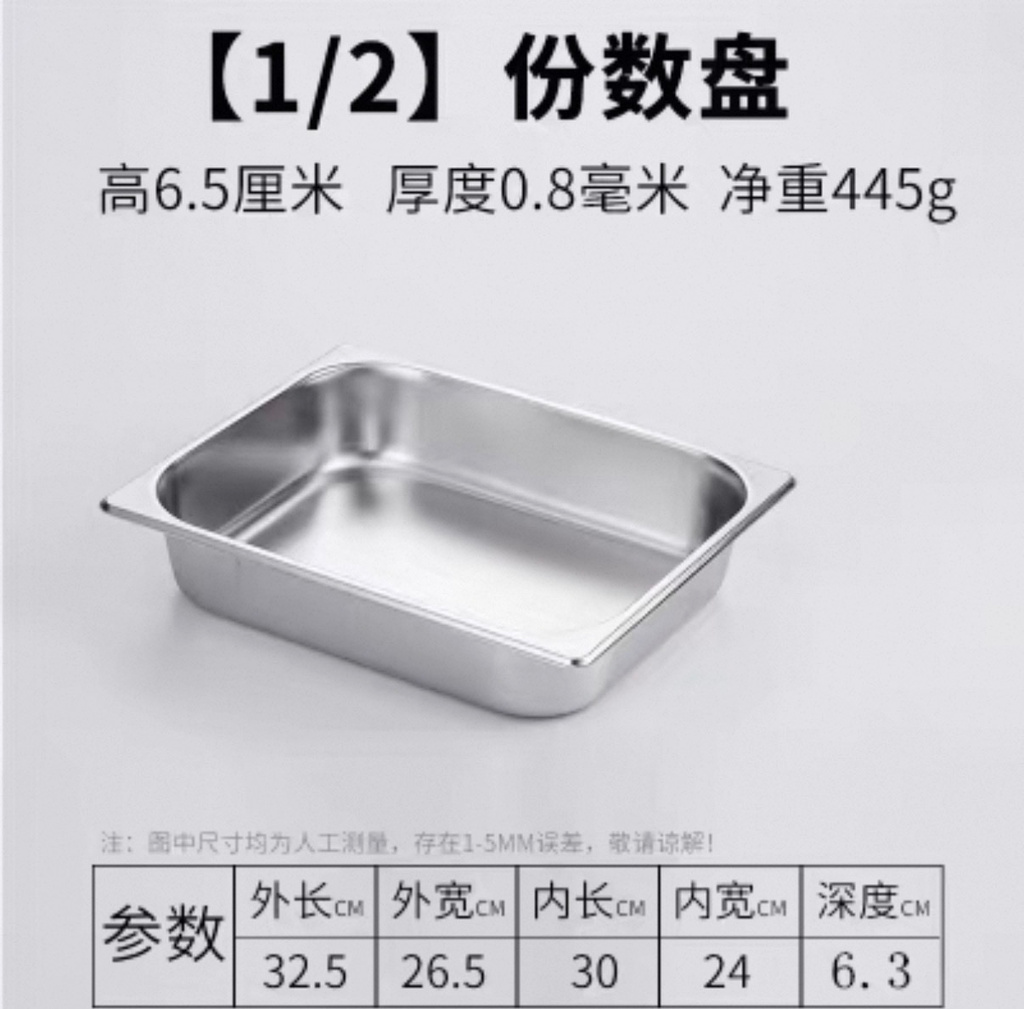 [6.5cm1/2] 6.5cm 1/2 S/Steel Container Cover 份数盆