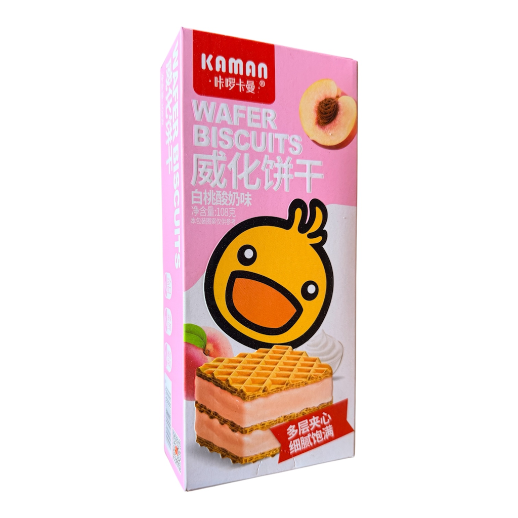 [ZSG21] KLKM Peach Wafer Biscuits 108g 咔啰卡曼威化饼干-白桃酸味